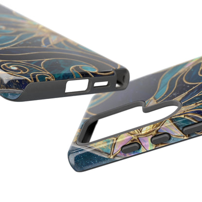 Elegant Teal & Gold Celestial Suns Phone Case
