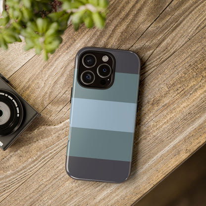 Shades of Blue Horizontal Stripe Pattern Phone Case - Blue Phone Case