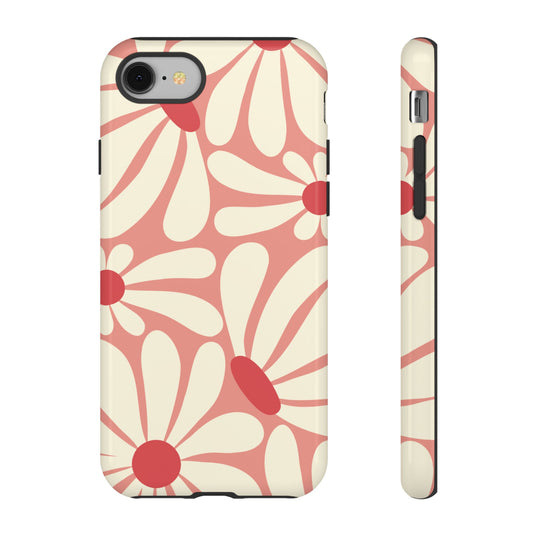 Cute Retro Pink Daisy Pattern Phone Case - Pink Phone Case - iPhone 8 / Glossy