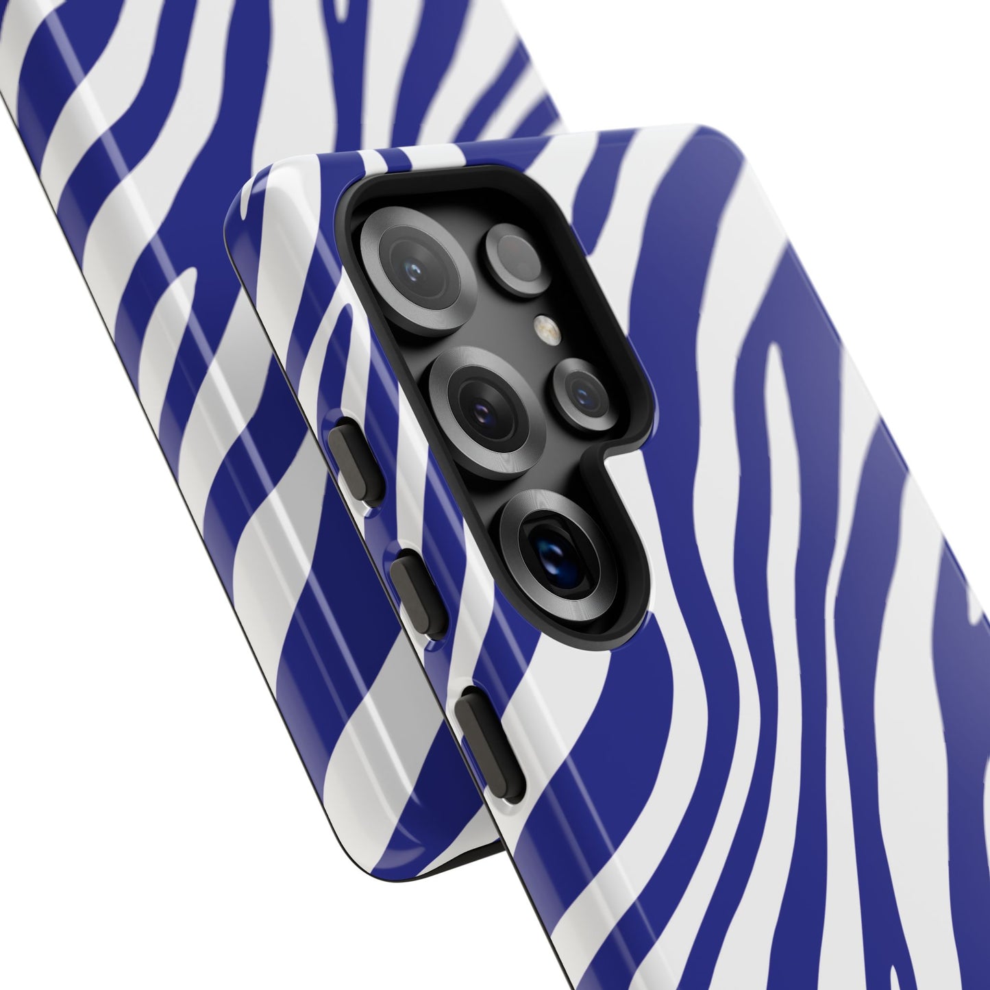 Modern Electric Blue Zebra Print Phone Case