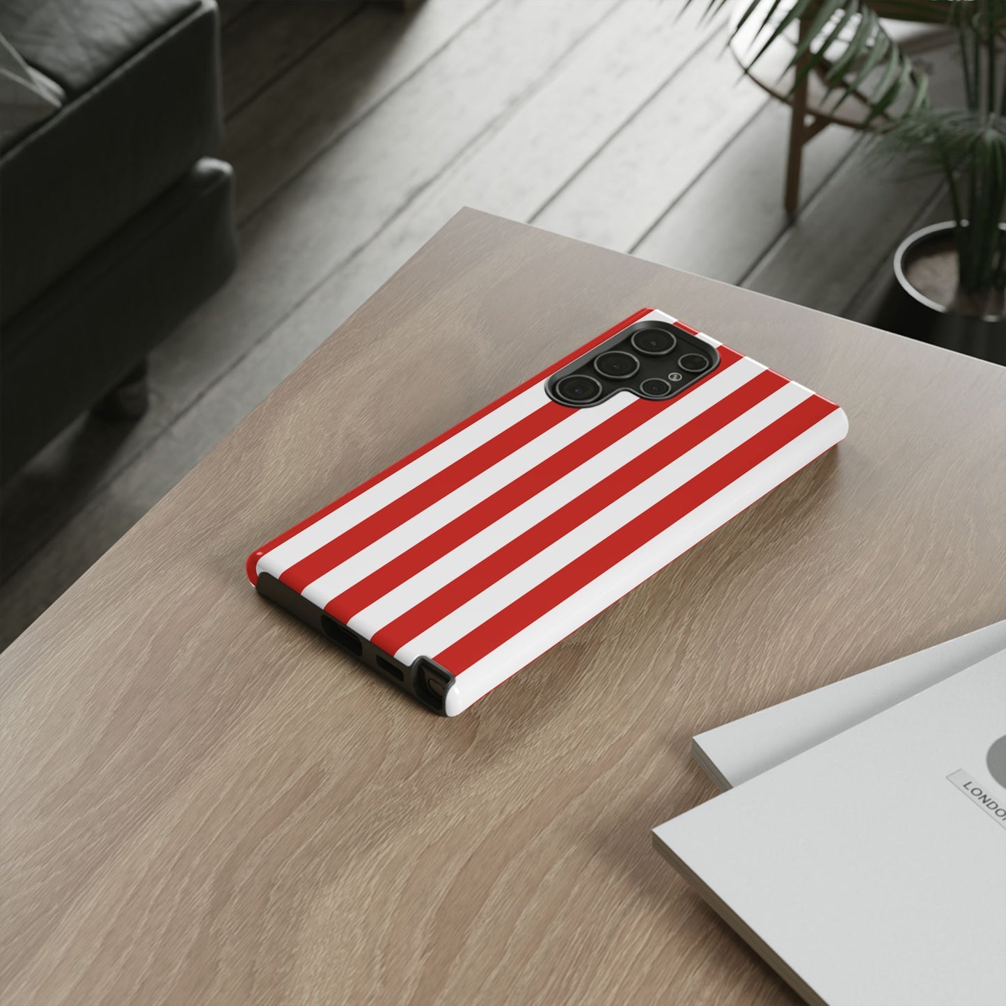 Phone Case - Simple Dark Orange & White Stripe Pattern Phone Case