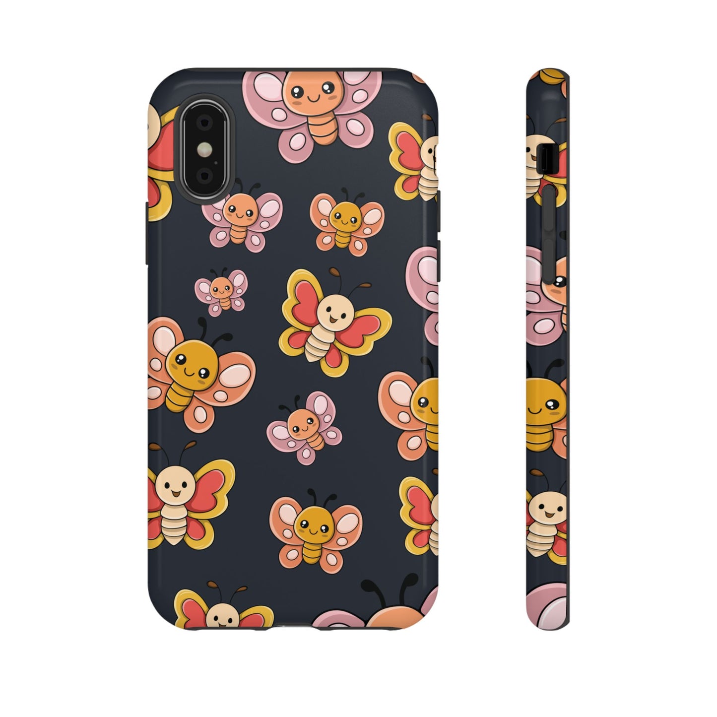 Grey Butterfly Sticker Design Phone Case - Grey Phone Case - iPhone XS / Glossy