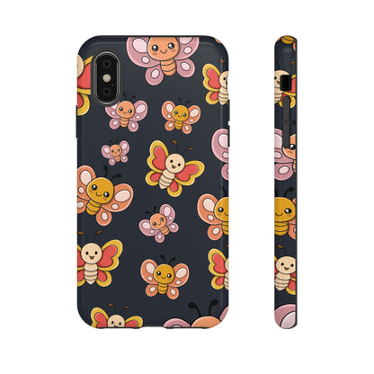 Grey Butterfly Sticker Design Phone Case - Grey Phone Case - iPhone XS / Glossy