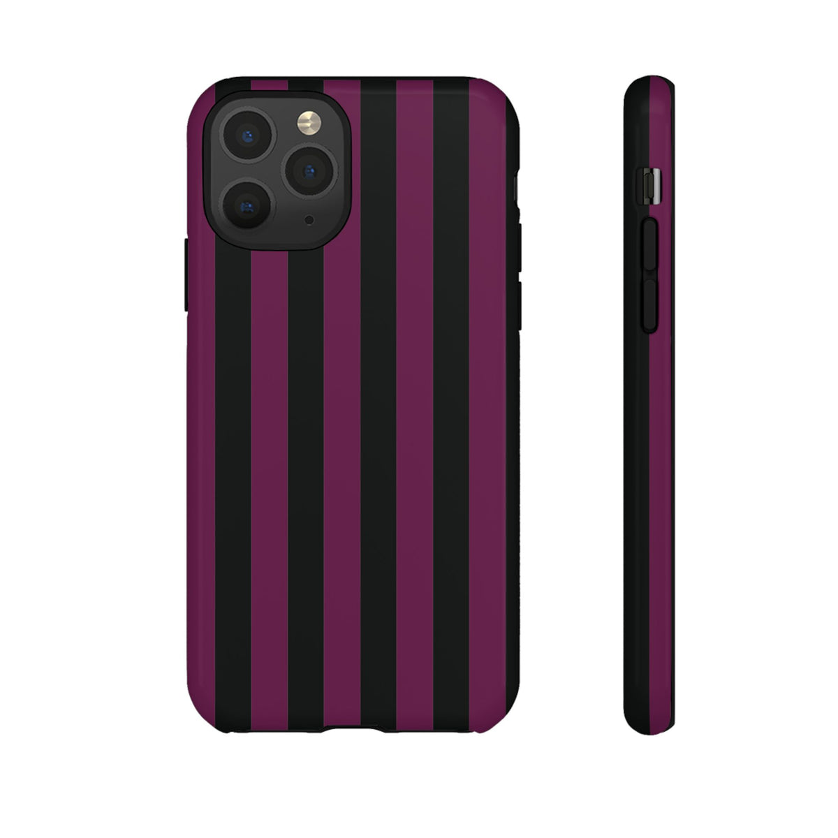 Trendy Plum & Black Stripe Pattern Phone Case - Purple Phone Case - iPhone 11 Pro / Glossy