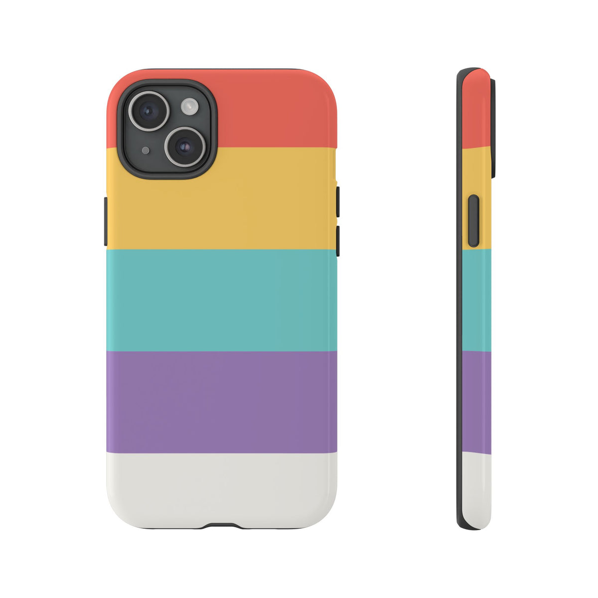 Pastel Rainbow Stripe Pattern Phone Case - Phone Case - iPhone 15 Plus / Glossy