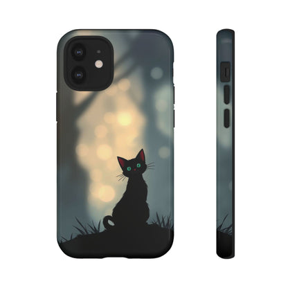 iPhone 12 Mini / Glossy Phone Case - Gothic Cat Design Phone Case