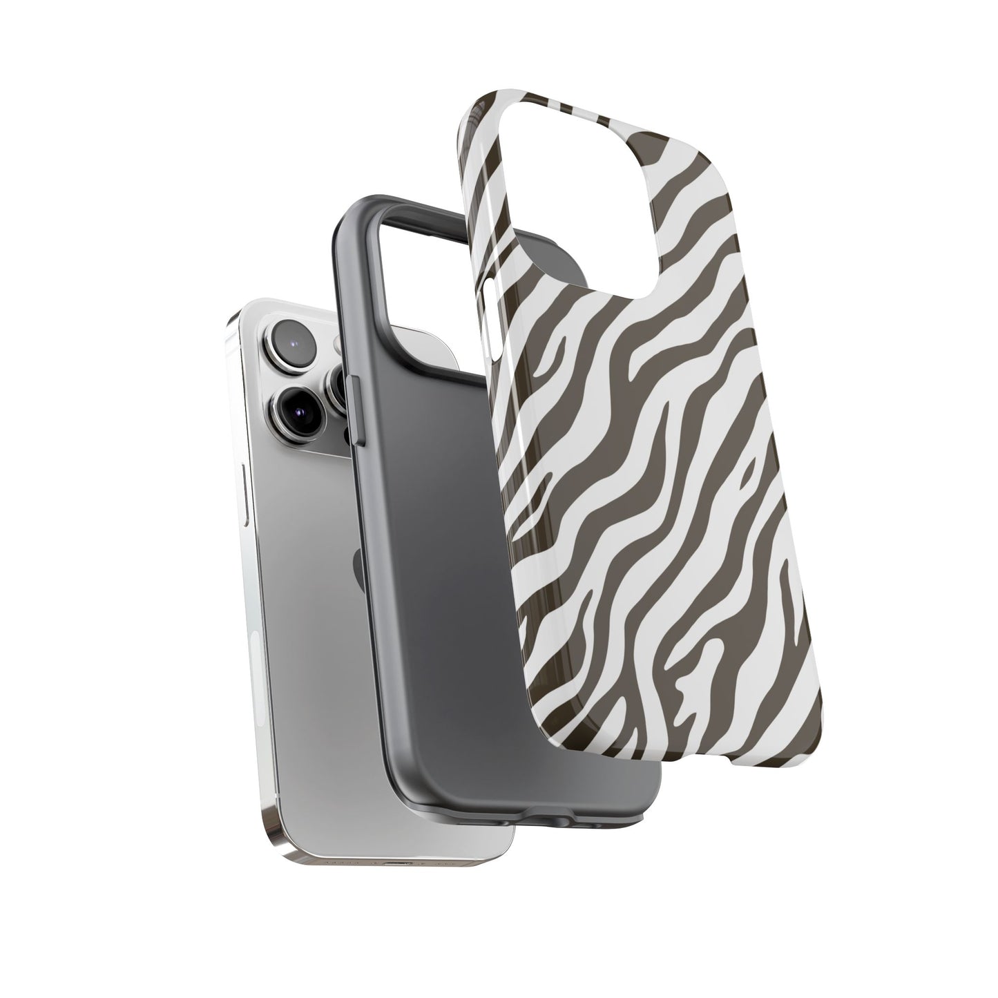 Stylish Mocha Zebra Print Phone Case