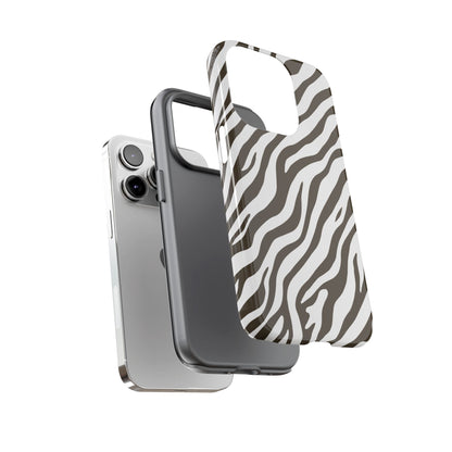 Stylish Mocha Zebra Print Phone Case