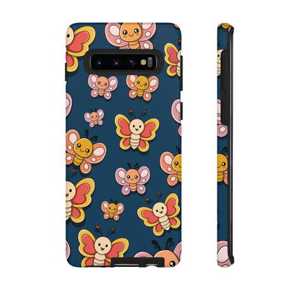 Dark Blue Butterfly Sticker Design Phone Case - Blue Phone Case - Samsung Galaxy S10 / Glossy
