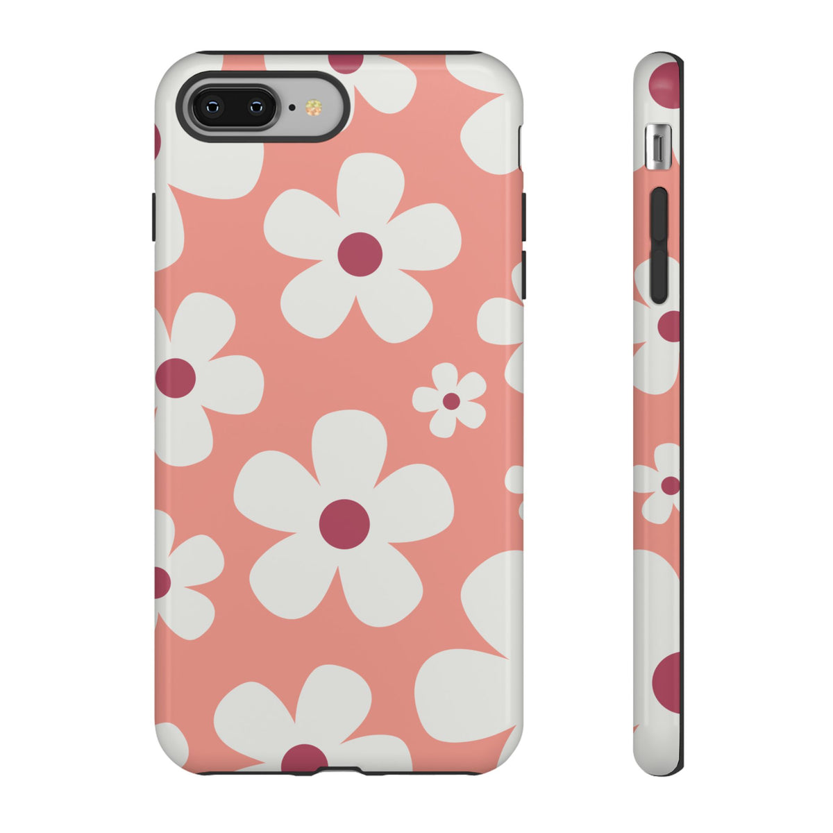 Cute Pink Daisy Pattern #2 Phone Case - Pink Phone Case - iPhone 8 Plus / Glossy