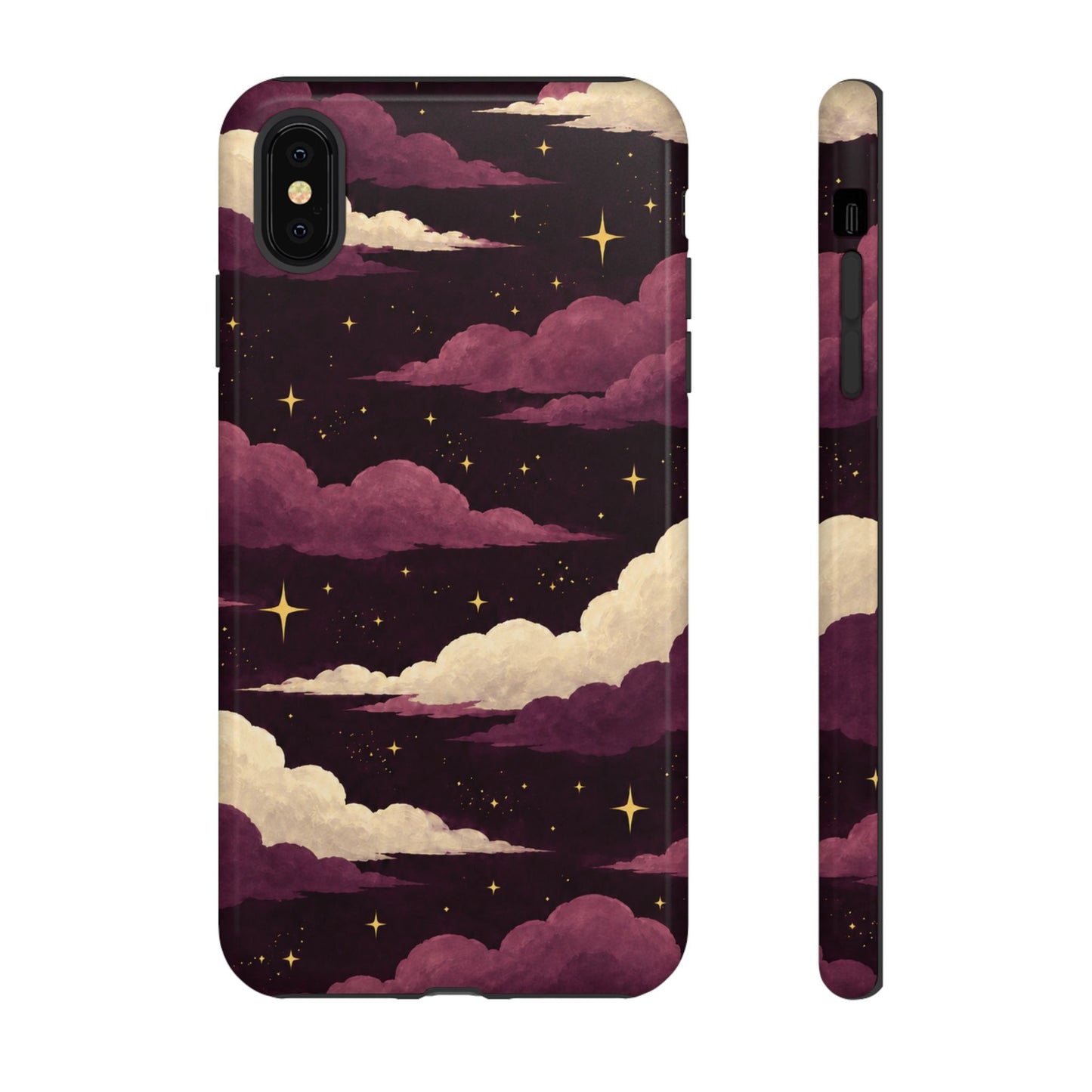 Illustrated Plum Clouds & Stars Phone Case