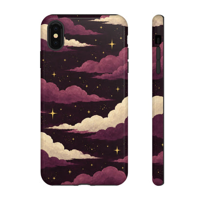 Illustrated Plum Clouds & Stars Phone Case