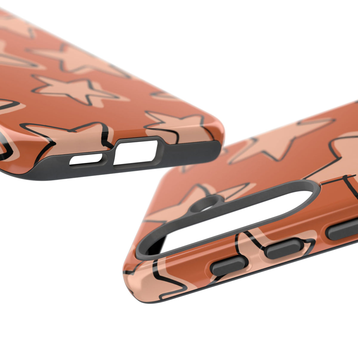 Burnt Orange Doodle Star Phone Case