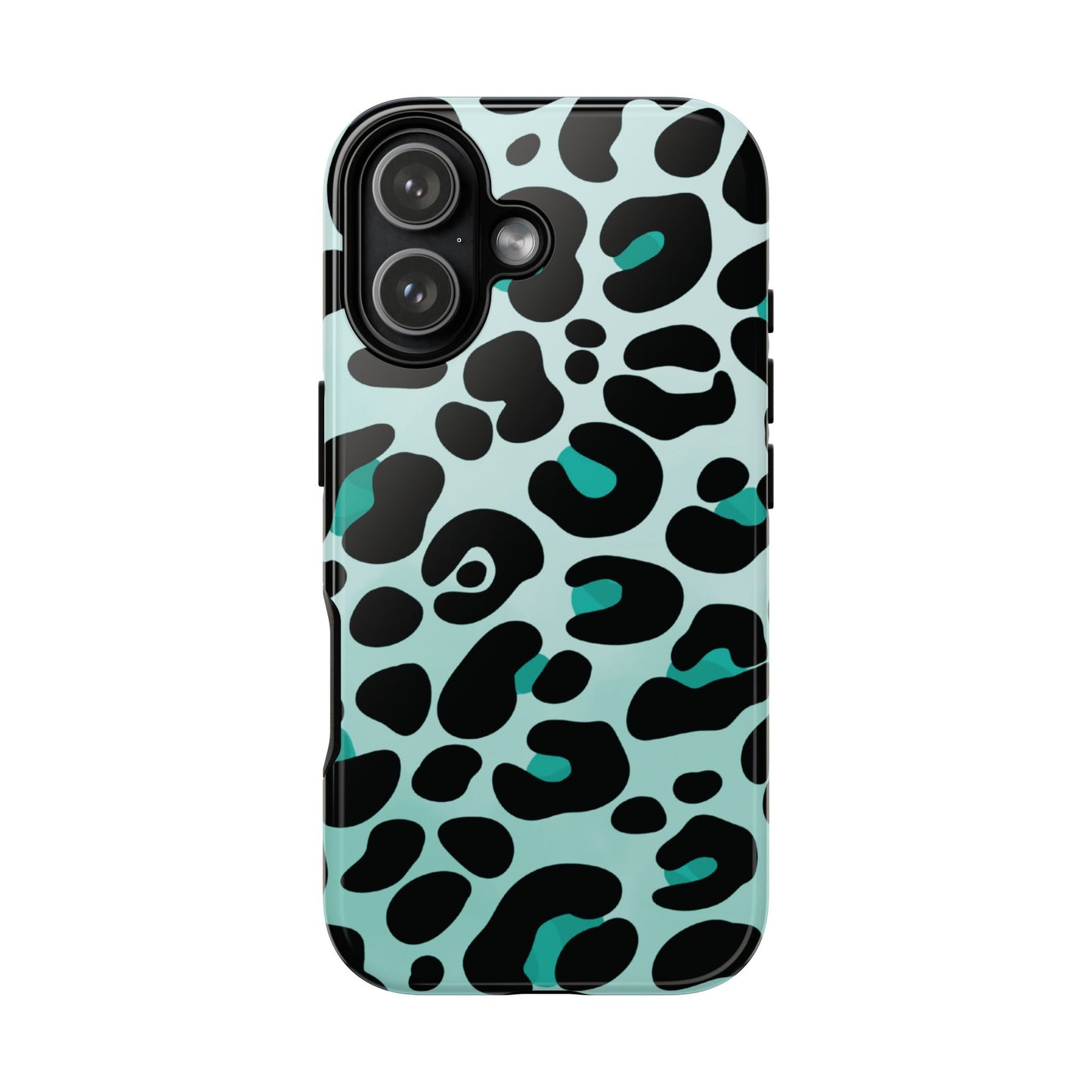 Cool Aqua Leopard Print Phone Case