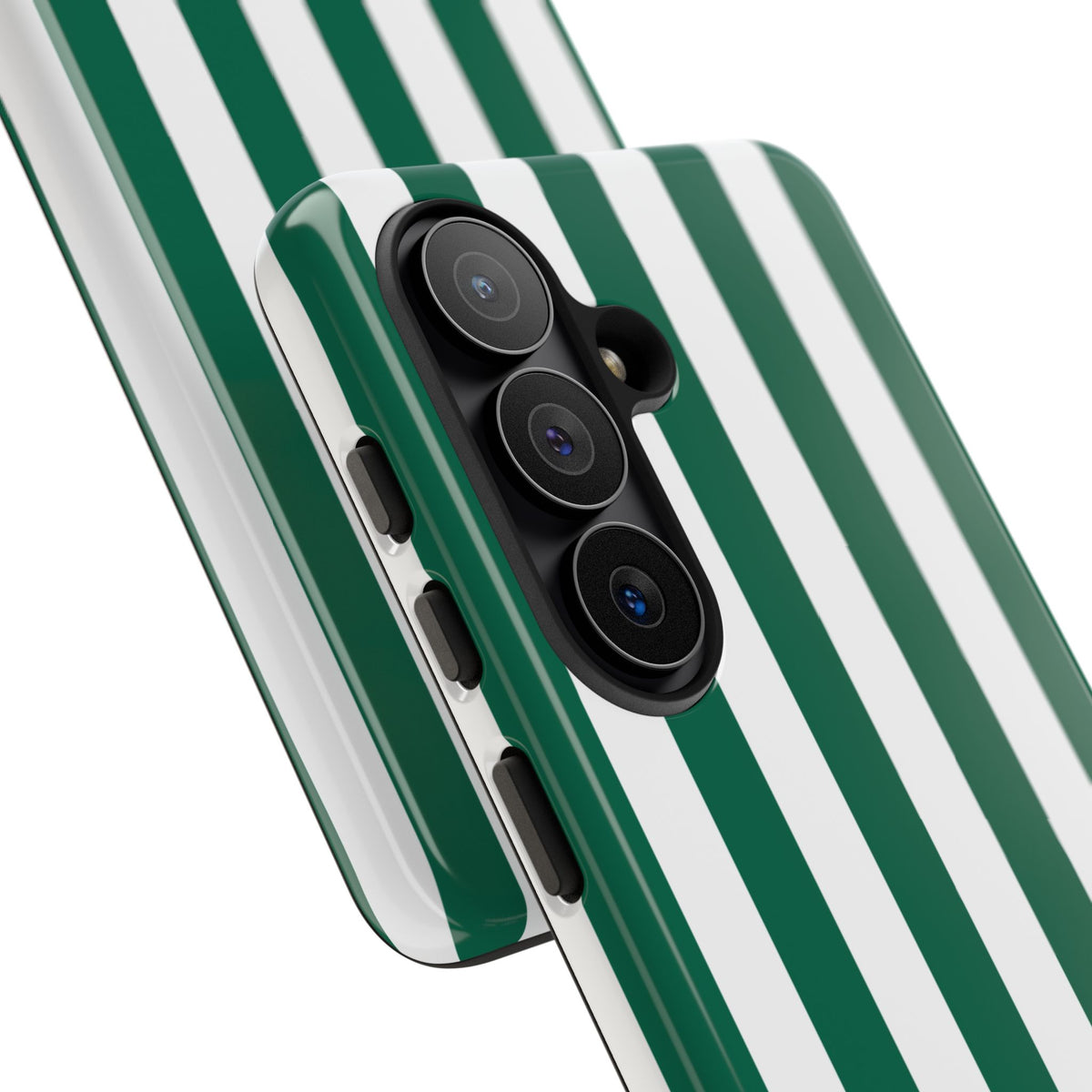 Simple Green & White Stripe Pattern Phone Case - Green Phone Case