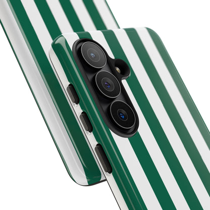 Simple Green & White Stripe Pattern Phone Case - Green Phone Case