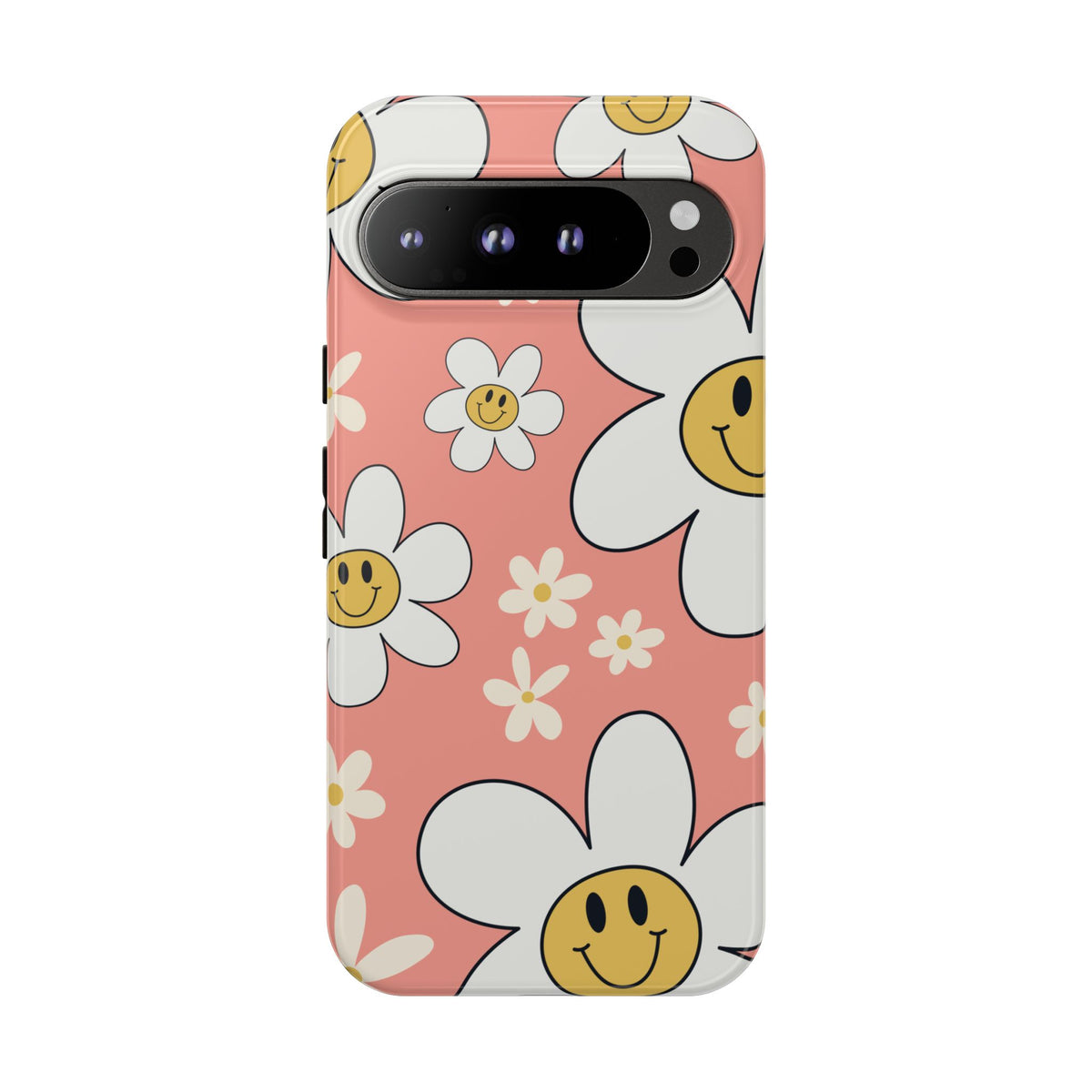 Fun Retro Daisy Pattern with Pink Background Phone Case - Pink Phone Case - Google Pixel 9 Pro XL / Glossy