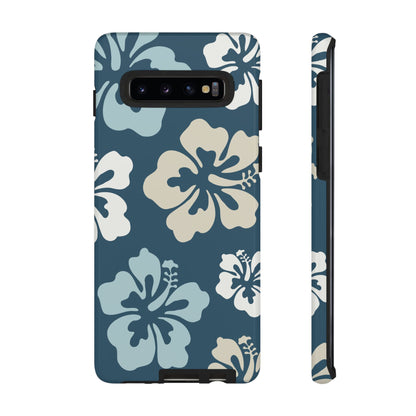 Samsung Galaxy S10 / Glossy Phone Case - ’Blue Hibiscus Retro Pattern #1’ Phone Case