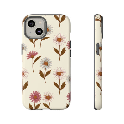 Pretty Cream & Rose Daisy Pattern Phone Case