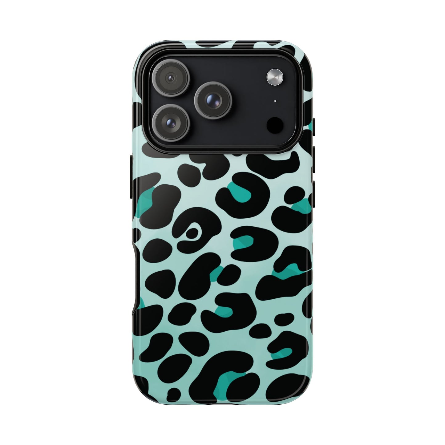 Cool Aqua Leopard Print Phone Case