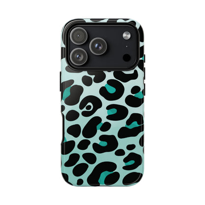 Cool Aqua Leopard Print Phone Case