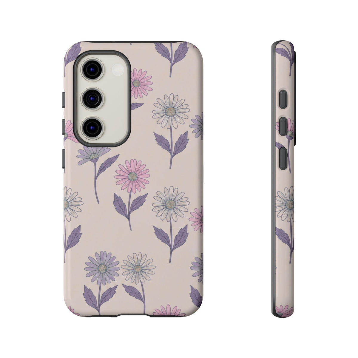 Pretty Pink & Purple Daisy Pattern Phone Case