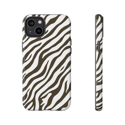 Stylish Mocha Zebra Print Phone Case