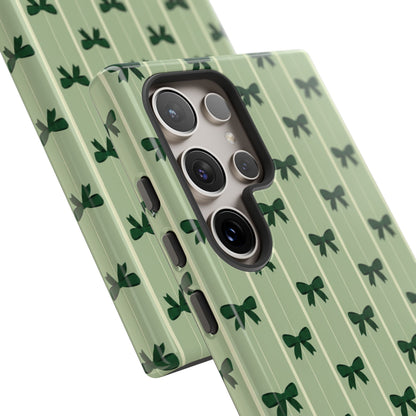 Retro Forest Green Bow Pattern Phone Case