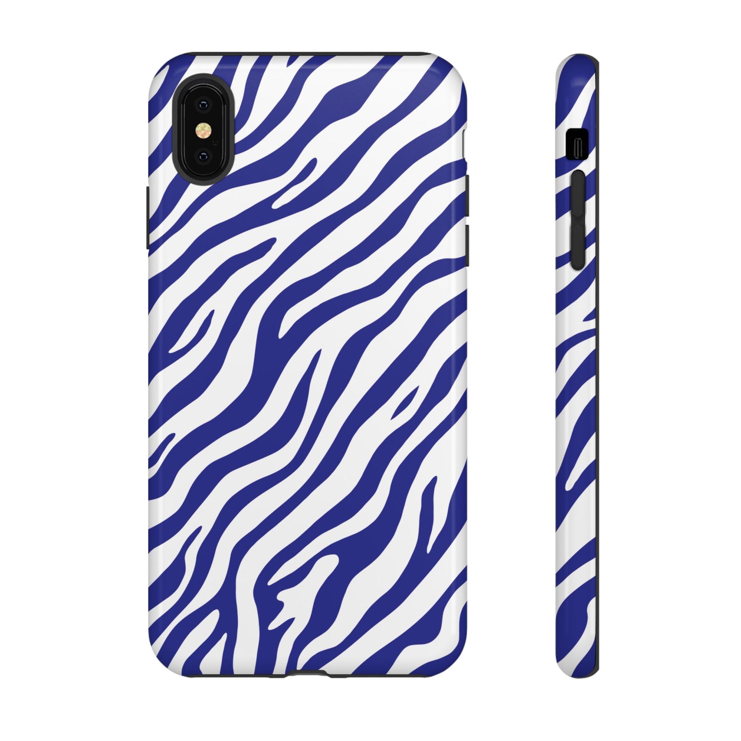 Stylish Electric Blue Zebra Print Phone Case