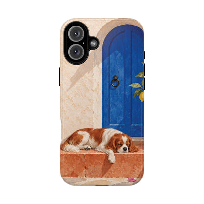Cavalier King Charles Spaniel Blue Door Siesta Phone Case - Multicolor Phone Case - iPhone 16 Plus / Glossy