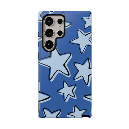 Cobalt Blue Doodle Star Phone Case