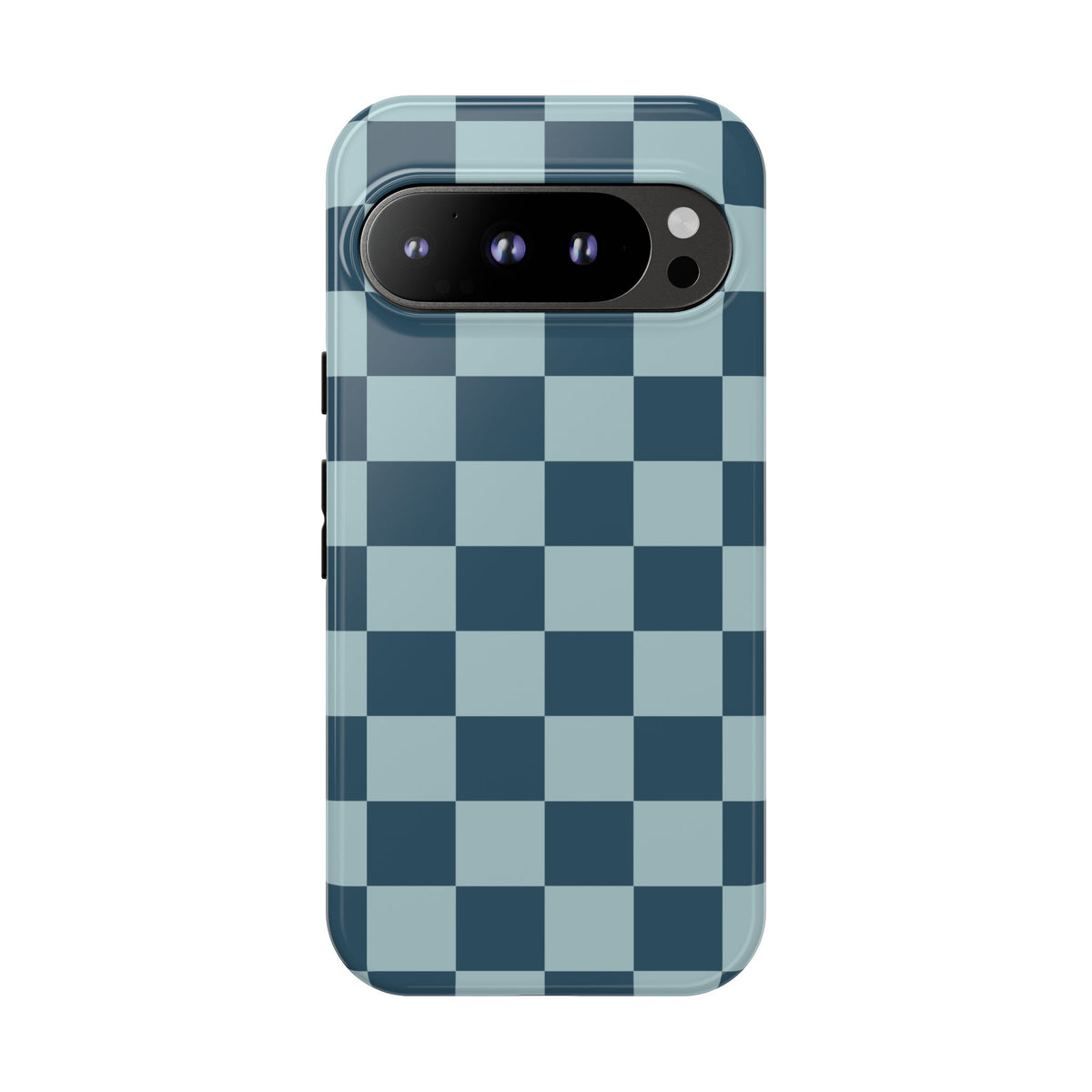 Blue Checked Pattern Phone Case - Blue Phone Case - Google Pixel 9 Pro / Glossy