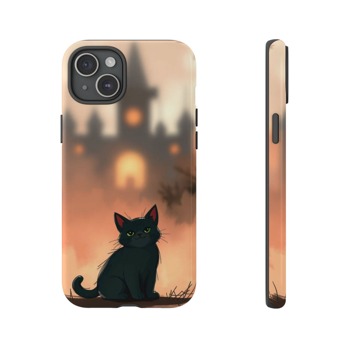 Cute Gothic Cat Design Phone Case - Multicolor Phone Case - iPhone 15 Plus / Glossy