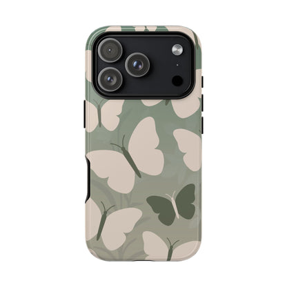 Minimalist Light Green Butterfly Pattern Phone Case - Green Phone Case - iPhone 17 Pro / Glossy