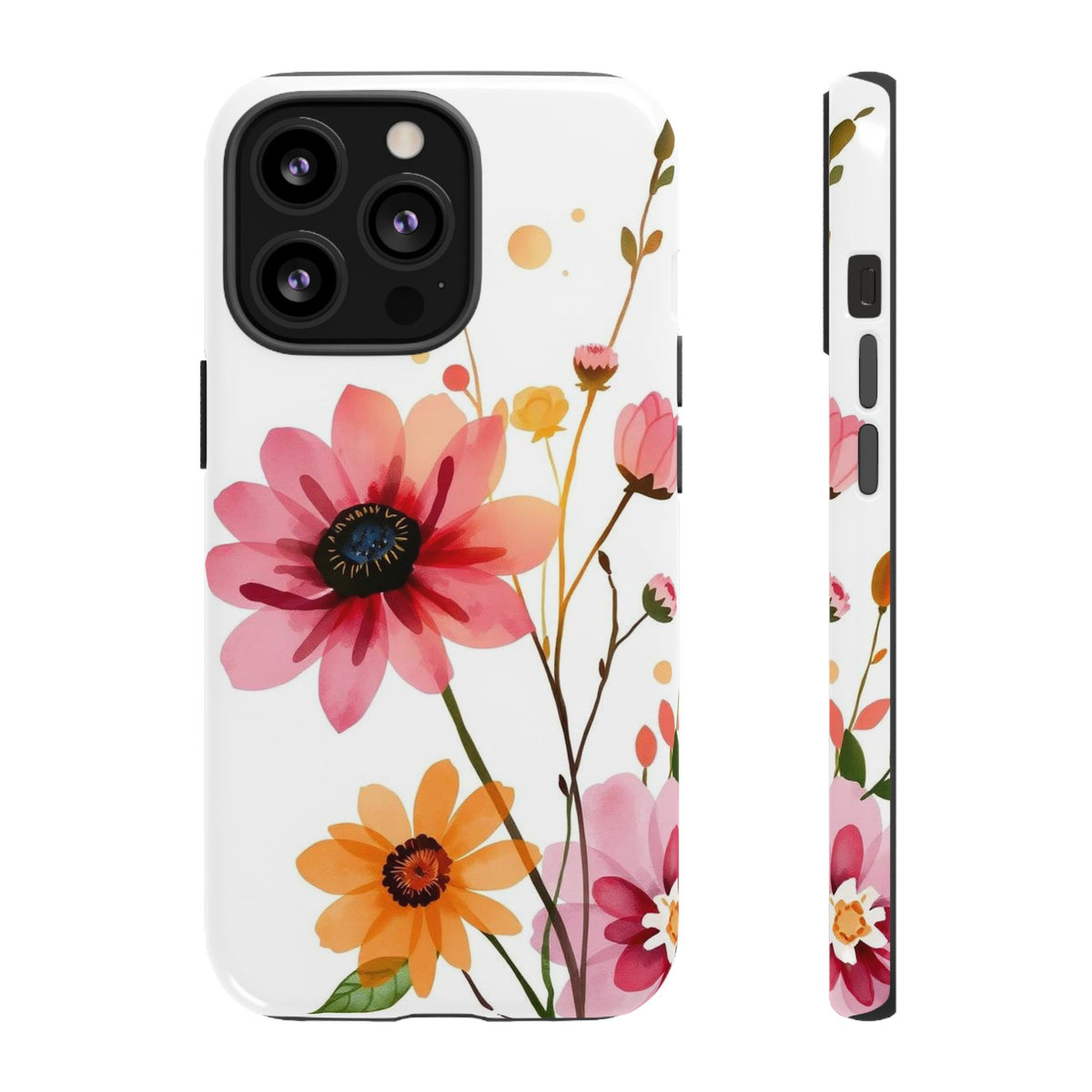 Watercolour Style Simple Wildflower Design Phone Case - Multicolor Phone Case - iPhone 13 Pro / Glossy