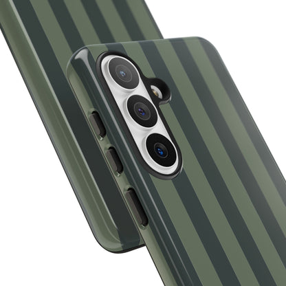 Dark Green Stripe Pattern Phone Case - Green Phone Case