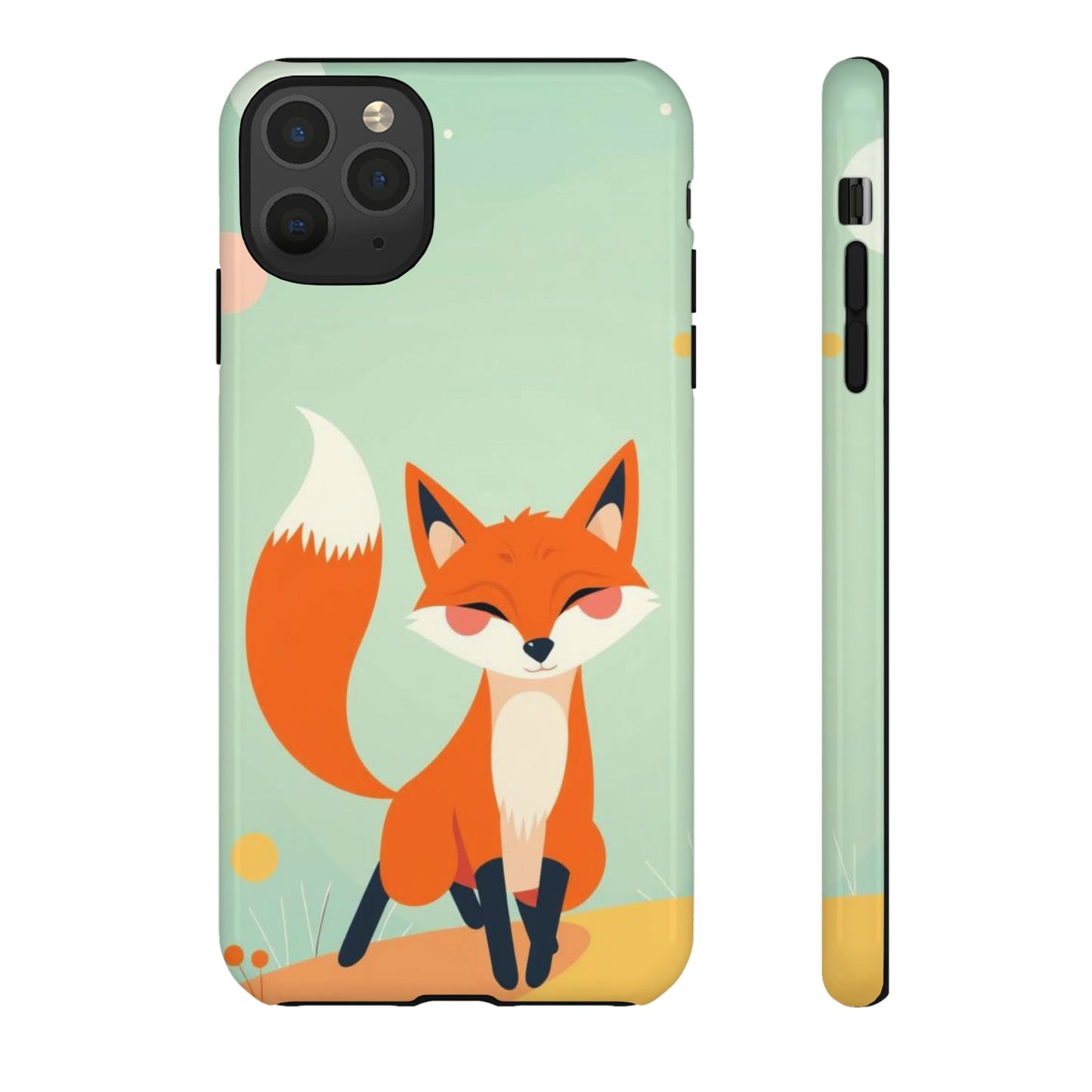 iPhone 11 Pro Max / Glossy Phone Case - Happy Fox Design Phone Case
