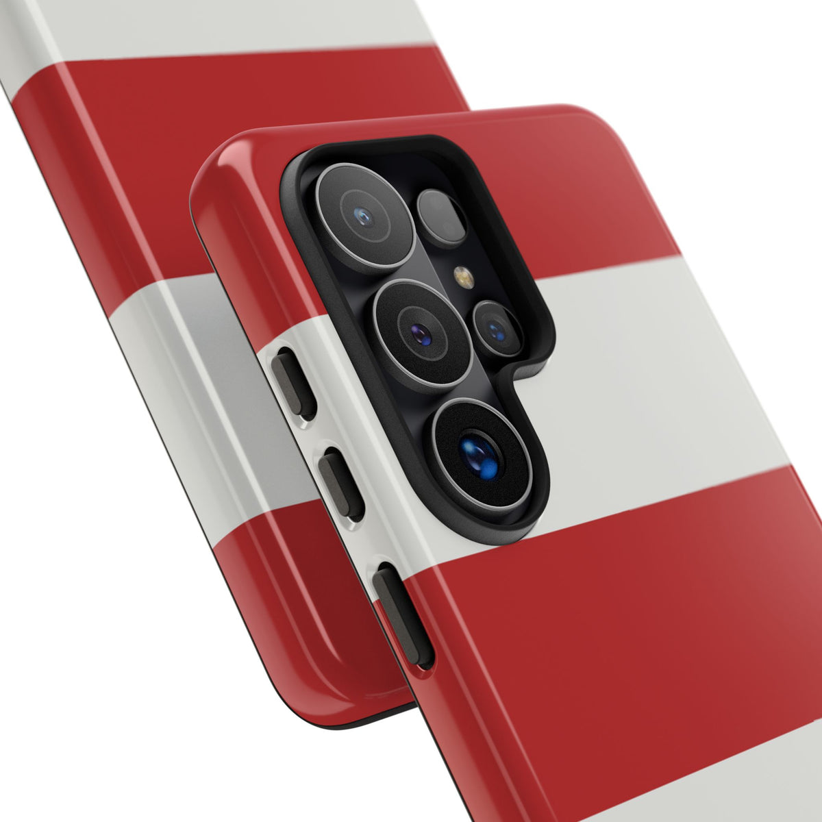 Red & White Horizontal Stripe Pattern Phone Case - Red Phone Case