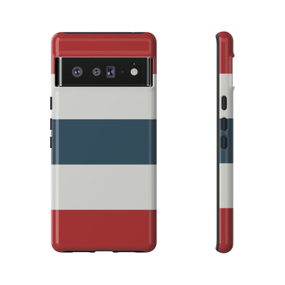 Google Pixel 6 Pro / Glossy Phone Case - Red White & Blue Horizontal Stripe Pattern Phone Case