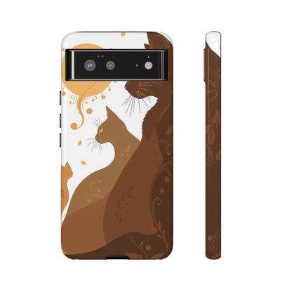 Google Pixel 6 / Glossy Phone Case - Abstract Cat Pattern Design Phone Case