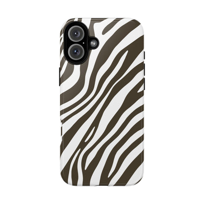 Modern Mocha Zebra Print Phone Case
