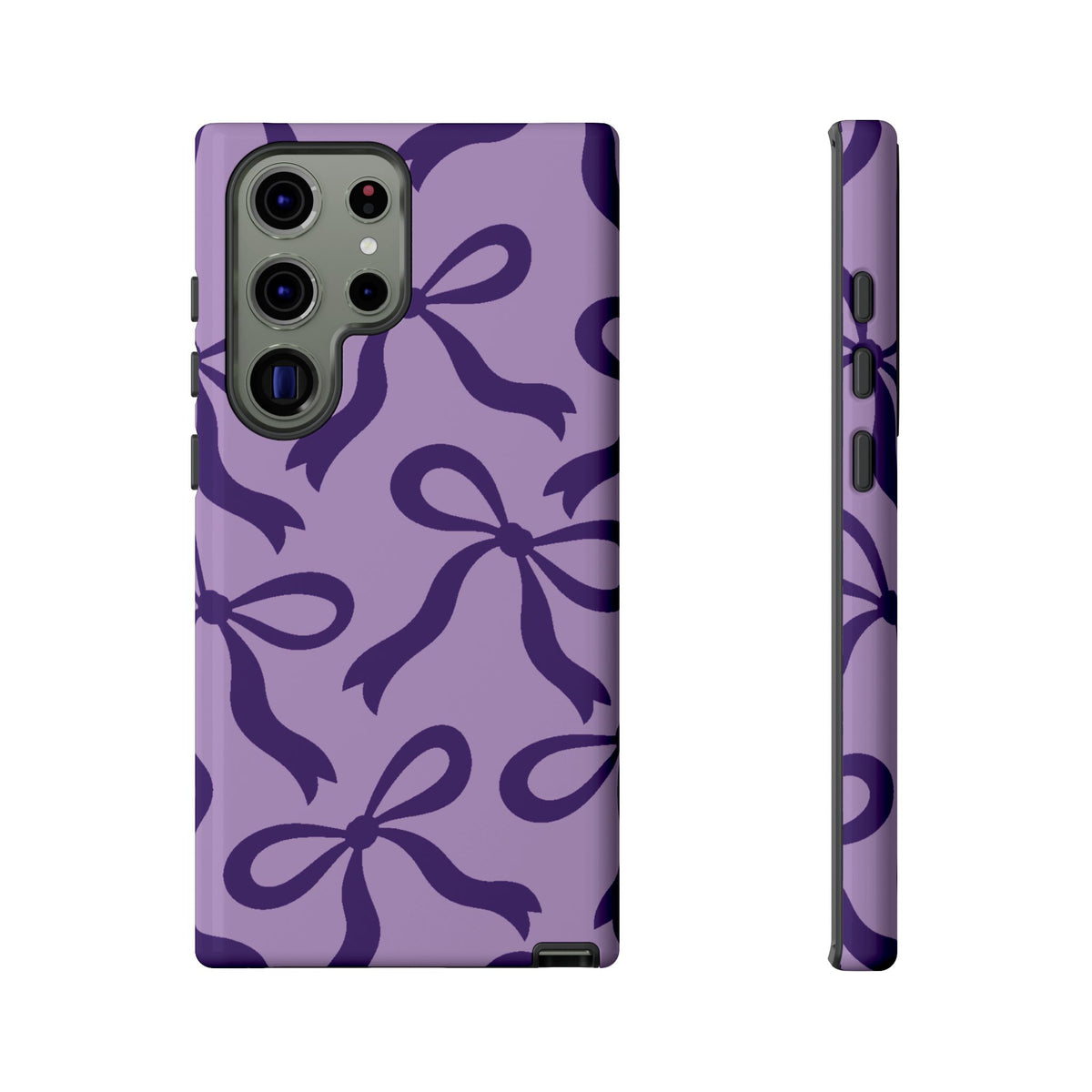 Bold Lilac and Deep Purple Bow Pattern Phone Case - Purple Phone Case - Samsung Galaxy S23 Ultra / Glossy