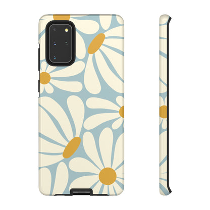Retro Light Blue Daisy Pattern Phone Case - Blue Phone Case - Samsung Galaxy S20+ / Glossy