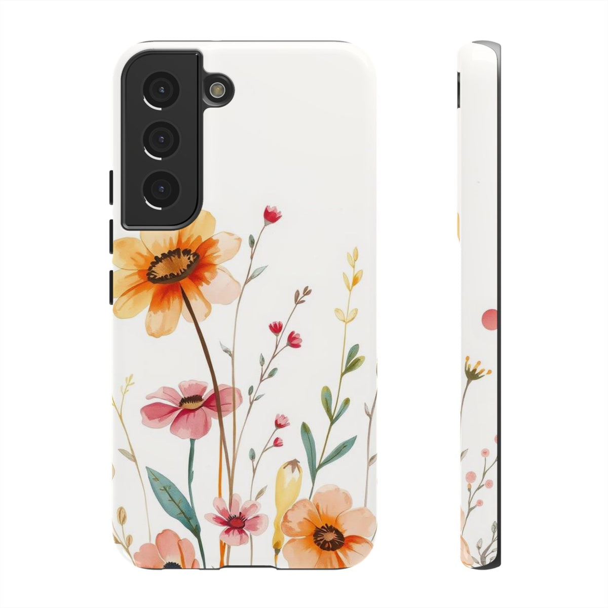 Boho Chic Watercolour Wild Blooms Pattern Phone Case - Multicolor Phone Case - Samsung Galaxy S22 / Glossy