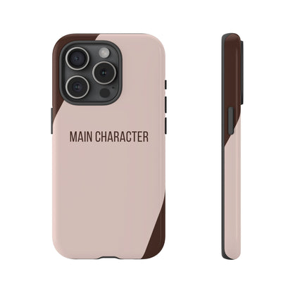 iPhone 15 Pro / Glossy Phone Case - Sassy Statement Case ’Main Character’ in Pink & Brown