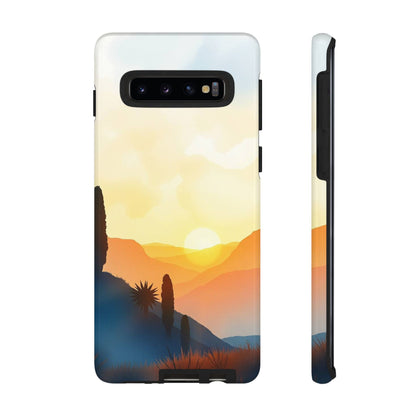 Samsung Galaxy S10 / Glossy Phone Case - Watercolour Sunset Design Phone Case