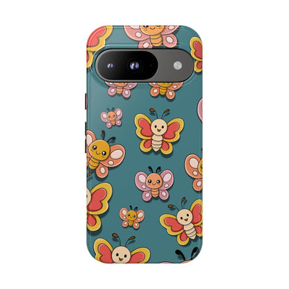 Blue Butterfly Sticker Design Phone Case - Blue Phone Case - Google Pixel 9 / Glossy