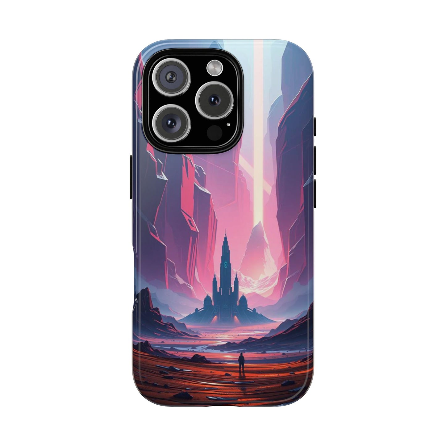 iPhone 16 Pro / Glossy Phone Case - Alien Fortress Design Phone Case
