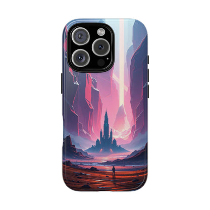 iPhone 16 Pro / Glossy Phone Case - Alien Fortress Design Phone Case