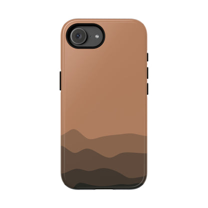 Brown Abstract Waves Protective Phone Case - Brown Phone Case - iPhone 17e / Glossy